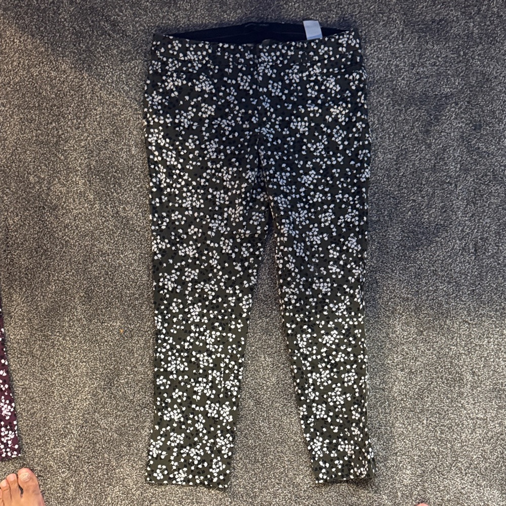 Black and White Floral Pants